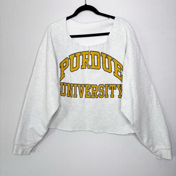 Purdue University Off Shoulder Cropped Sweatshirt Size‎ XL/1X - Picture 1 of 8